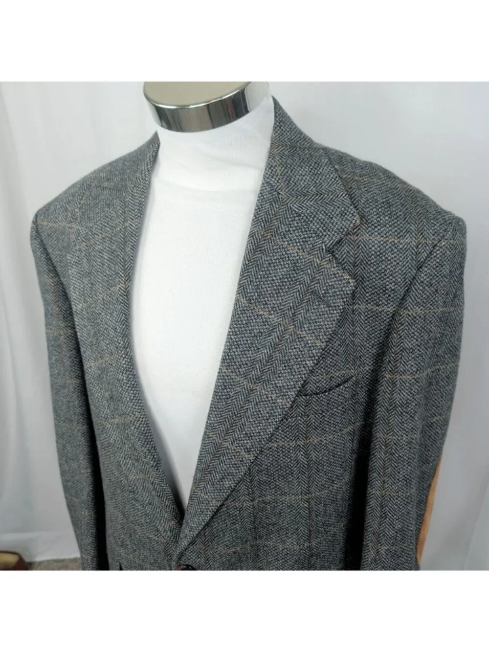 Vintage 80s Gray Tweed Blazer 41R Medium Evan Picone Sportscoat